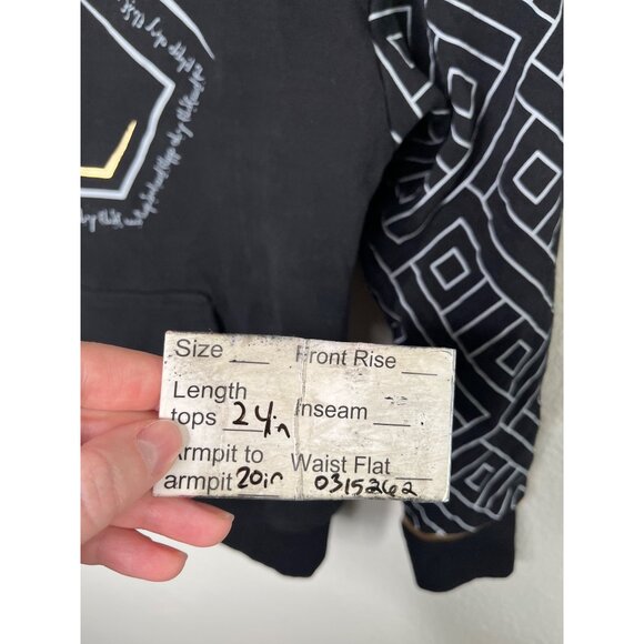 Nerdforge Black Cryptic Hoodie Gold Geometric Design adult small - Picture 9 of 9